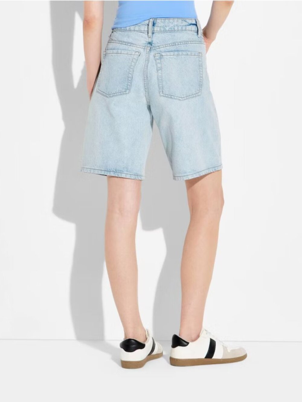 Women's Mid-Rise Denim Jorts - Wild Fable Light Wash 6 - Picture 2 of 3